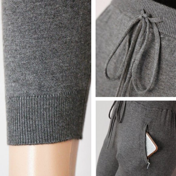 NEW Comune Glendwood Zip Pockets High Waist Soft Knit Jogger Pants Charcoal $84 - Picture 12 of 13